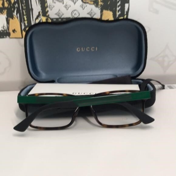 Gucci GG0692O 005 – Havana Green Rectangular | 57-16-150 | New Authentic” - Picture 7 of 11